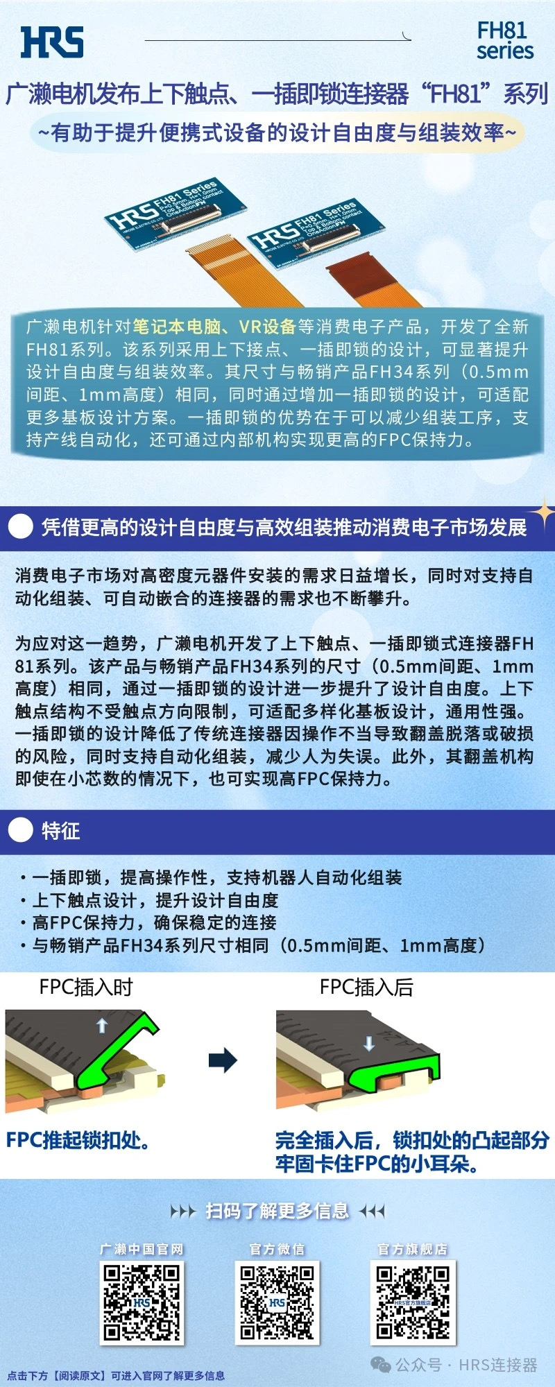 【新品發(fā)布】廣瀨電機發(fā)布上下觸點、一插即鎖連接器“FH81”系列